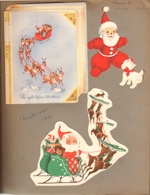 The Night Before Christmas card. Cut out Santas.