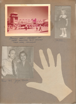 Douglas A40-1 aircraft at Naval Ordinance Test Station - China Lake, California. Jo Ellen. Russ and Joyce Roberts. Hand silhouette.