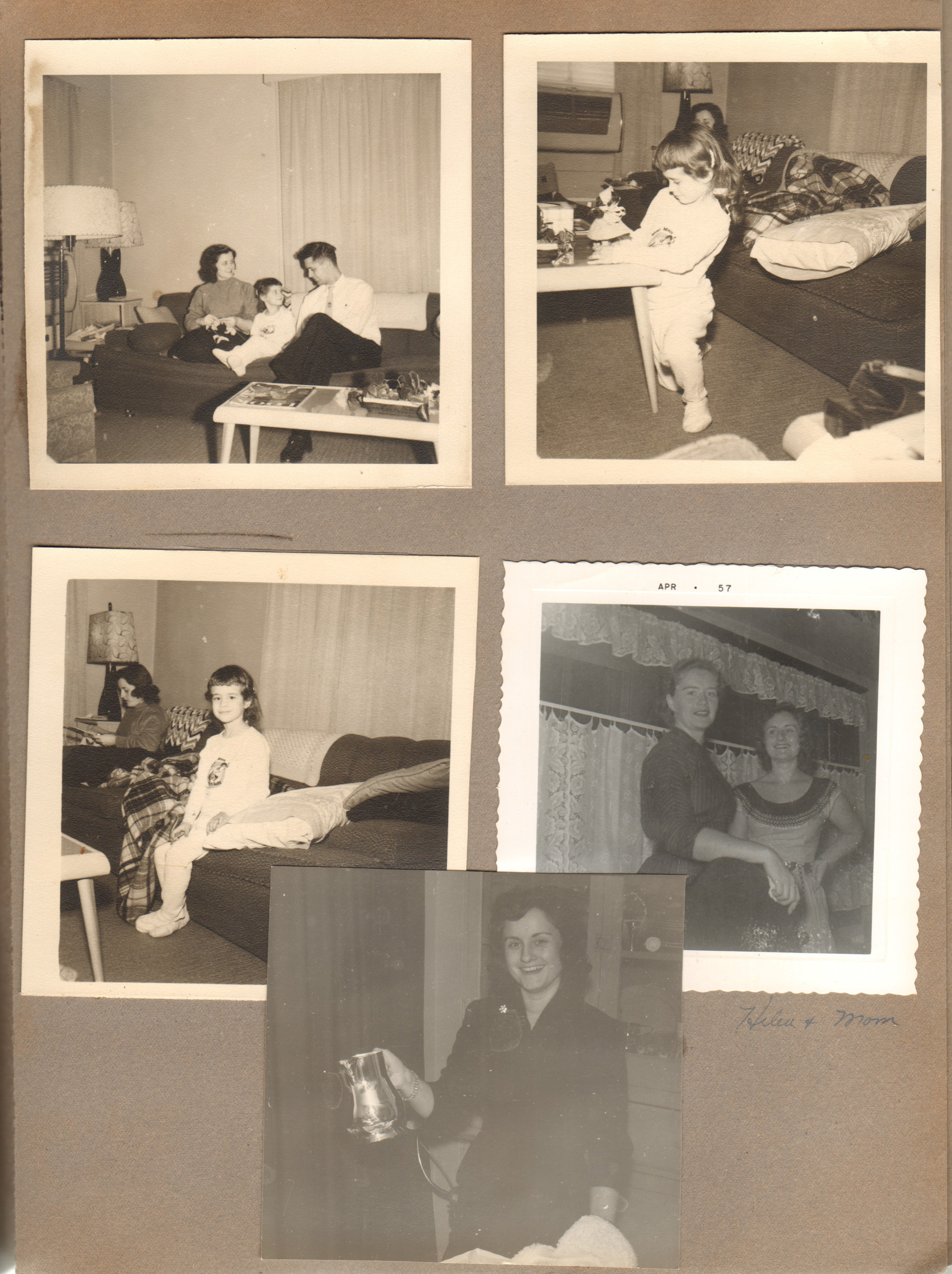 6122 living room Susan, Rosemary and John. Helen and Rosemary at 3845 Capitol.