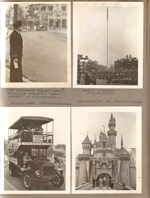Disneyland - Cdr Esmonds David, NAFI XO - Main Street. Double decker bus. Sleeping Beauty Castle