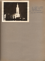A night view of the Mormon Temple in Los Angeles