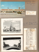 Postcard Trading Post Restaurant. New Yankee Clipper apartments in Ft Lauderdale. Road mileage chart
