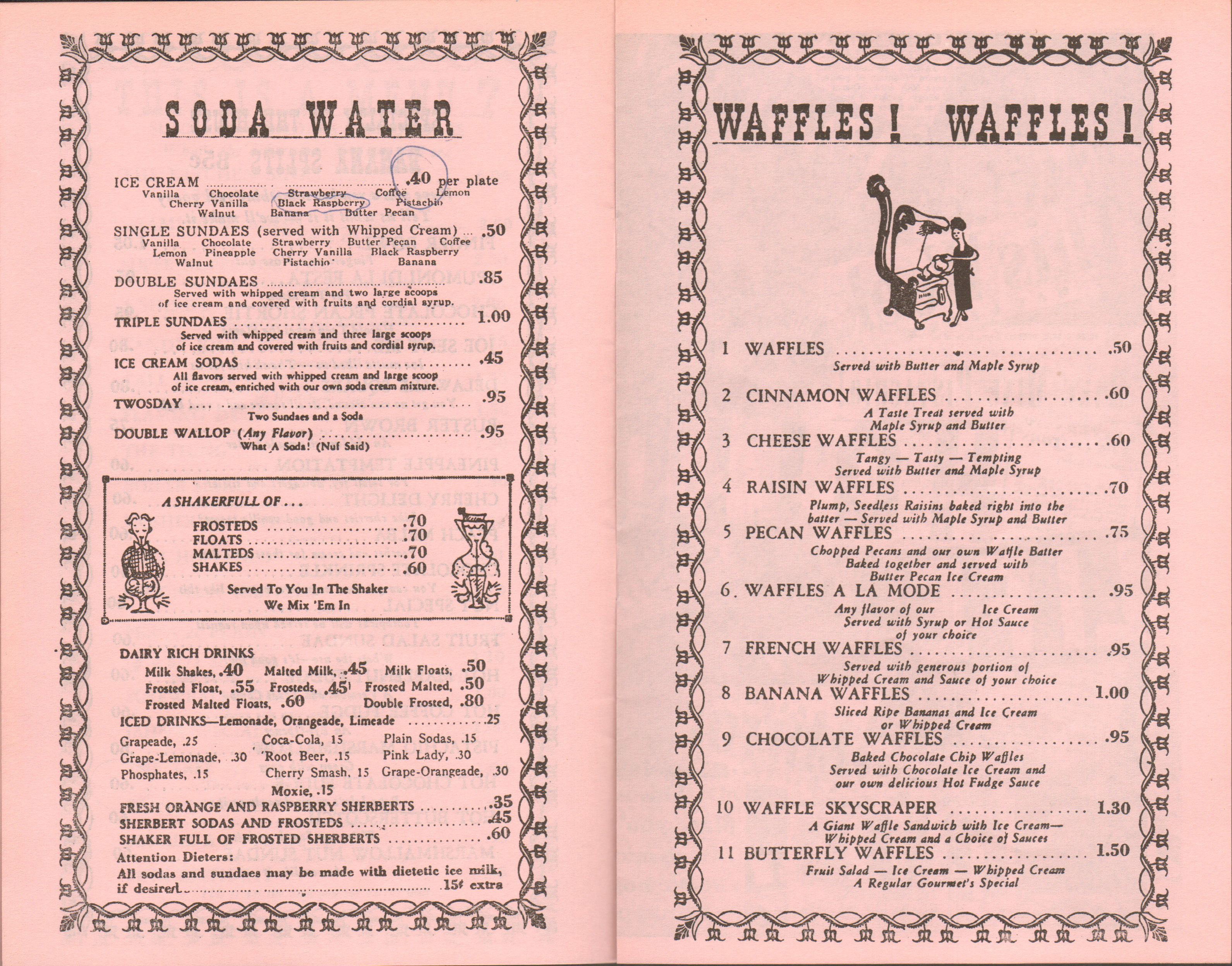 Jahn's menu