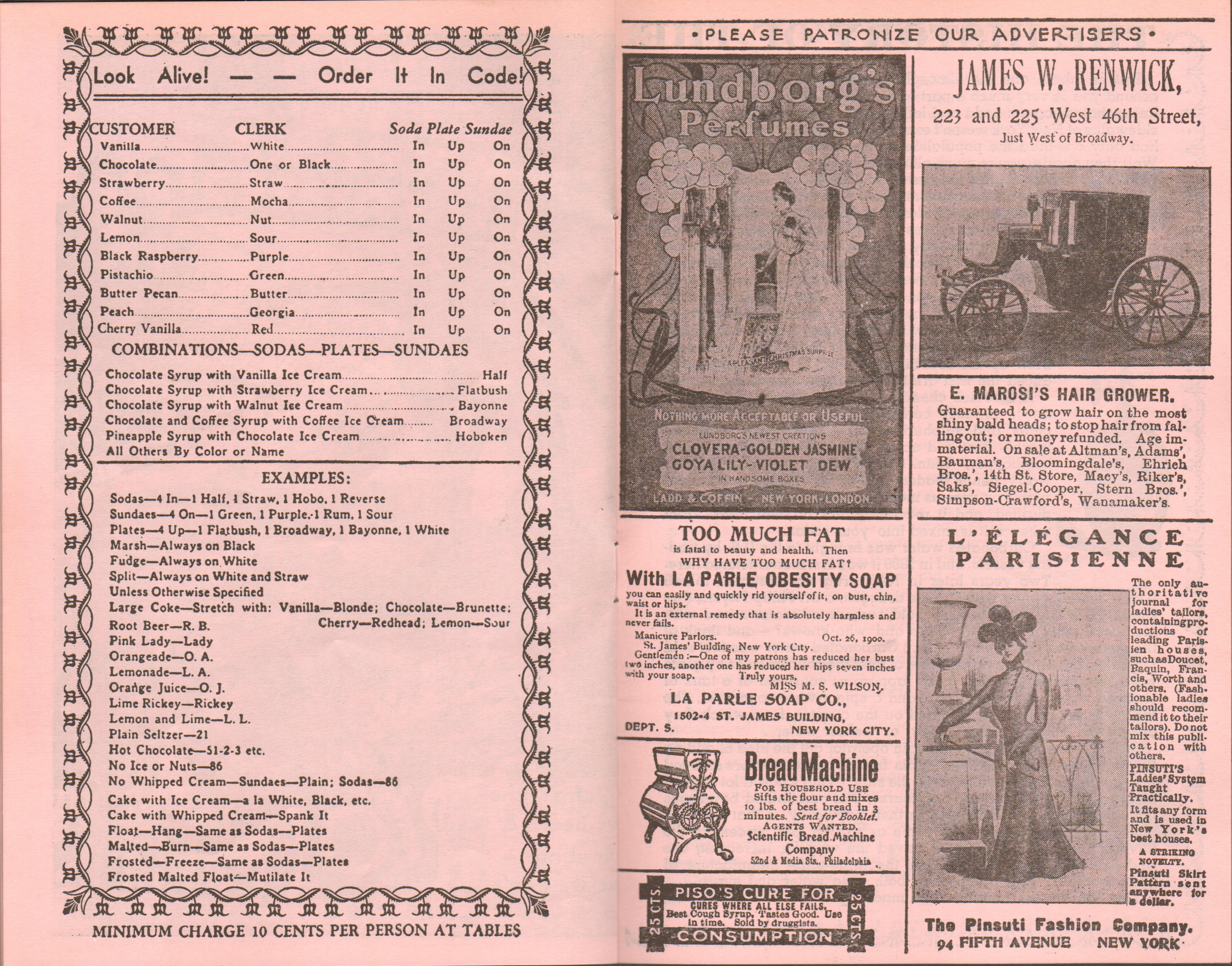 Jahn's menu