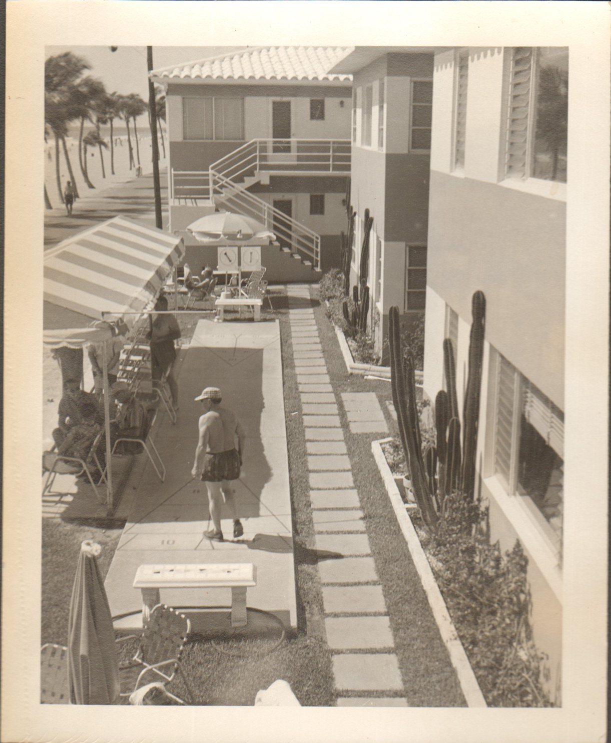 Hollywood Beach - Neptune. Dr Blakeslee on shuffleboard court 8x10