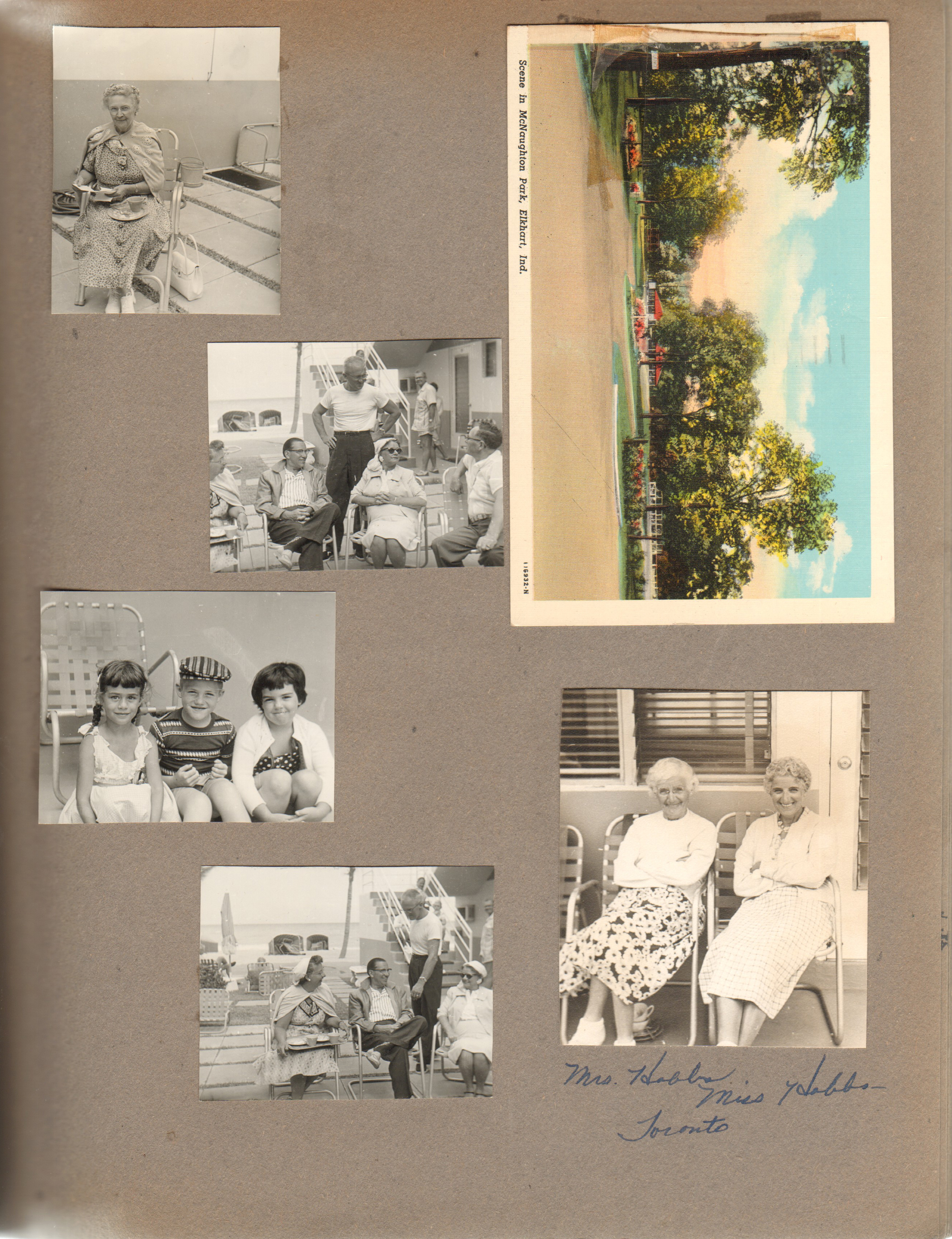 Hollywood Beach - Neptune - Vonnie. Susan. Mrs Hobbs, Miss Hobbs - Toronto. Postcard Elkhart Indiana