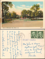 Postcard Scene in McNaughton park, Elkhart, Indiana from Bev Sheets to Rosemary at Neptune.