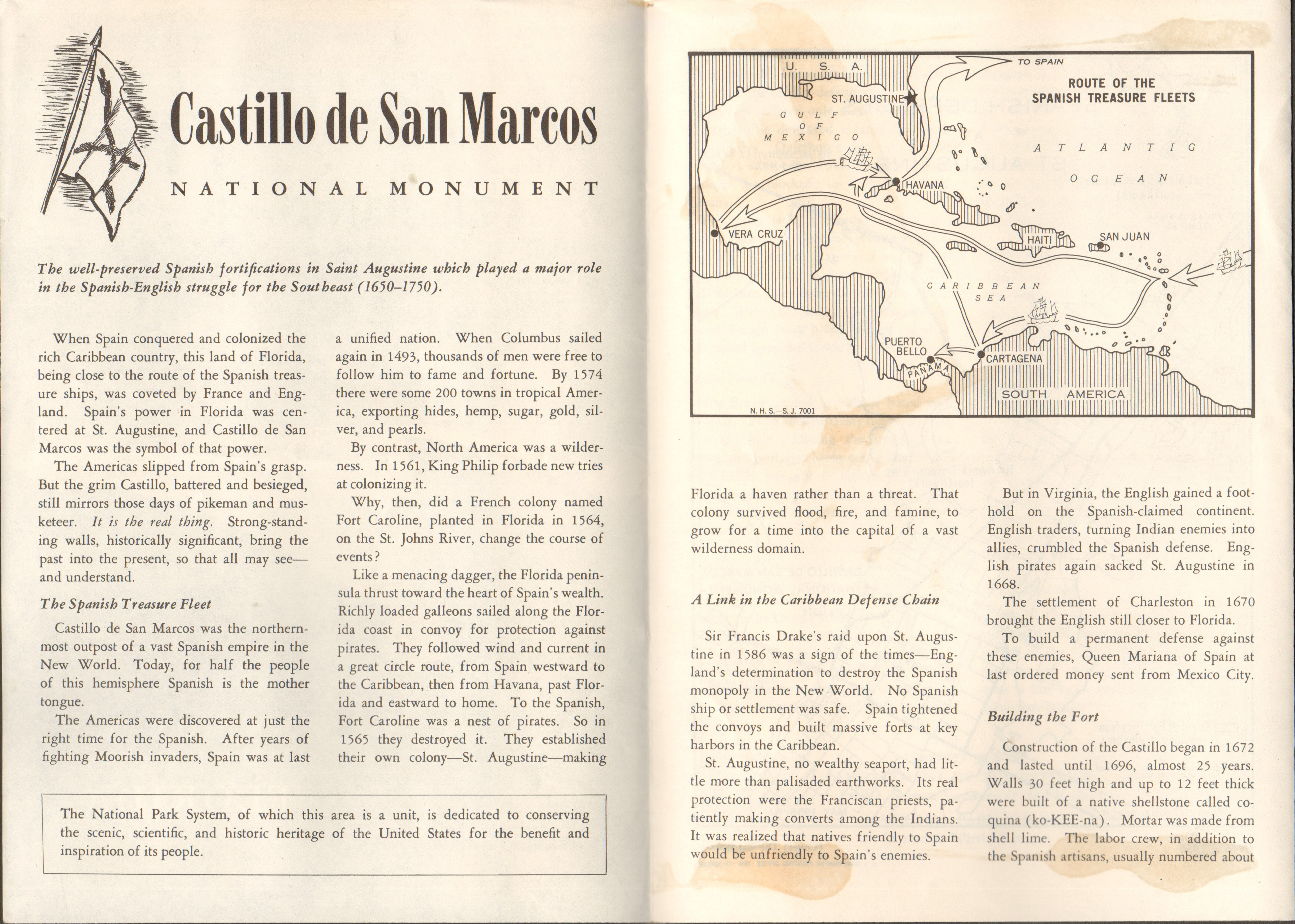 St Augustine, Florida - Castillo de San Marcos booklet
