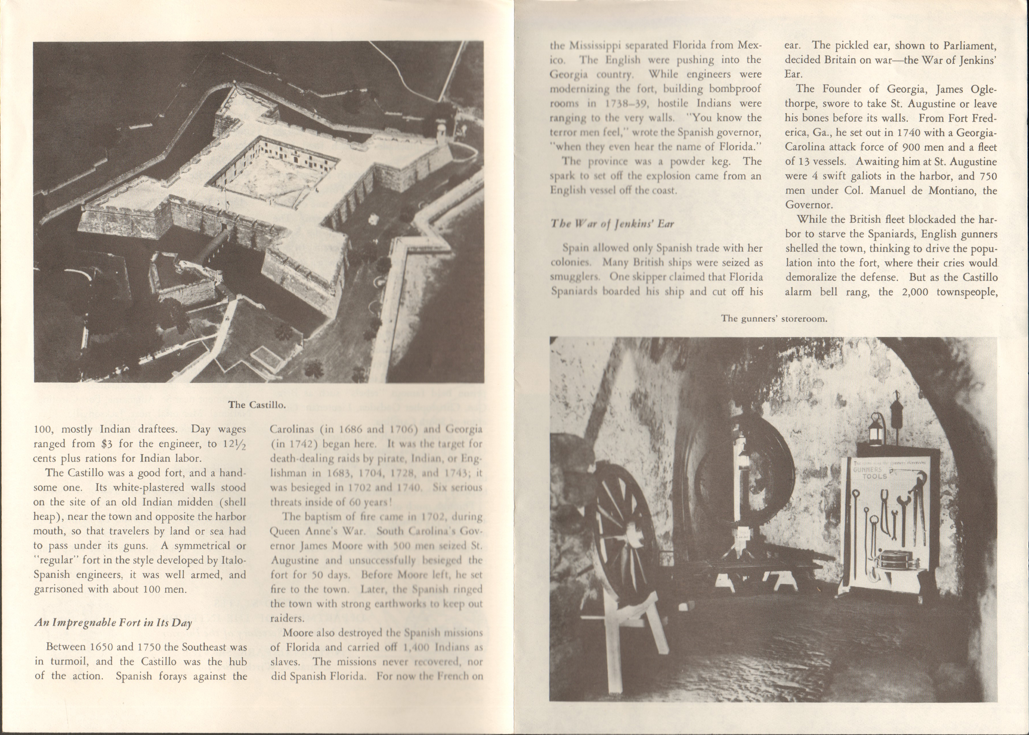 St Augustine, Florida - Castillo de San Marcos booklet