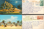 Mai Kai Ft Lauderdale postcard from the Blakeslees. Neptune Apts Hollywood Beach postcard from Dr B