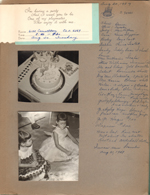 Susan's 5th birthday party. invitation, cake. List of attendees and gifts