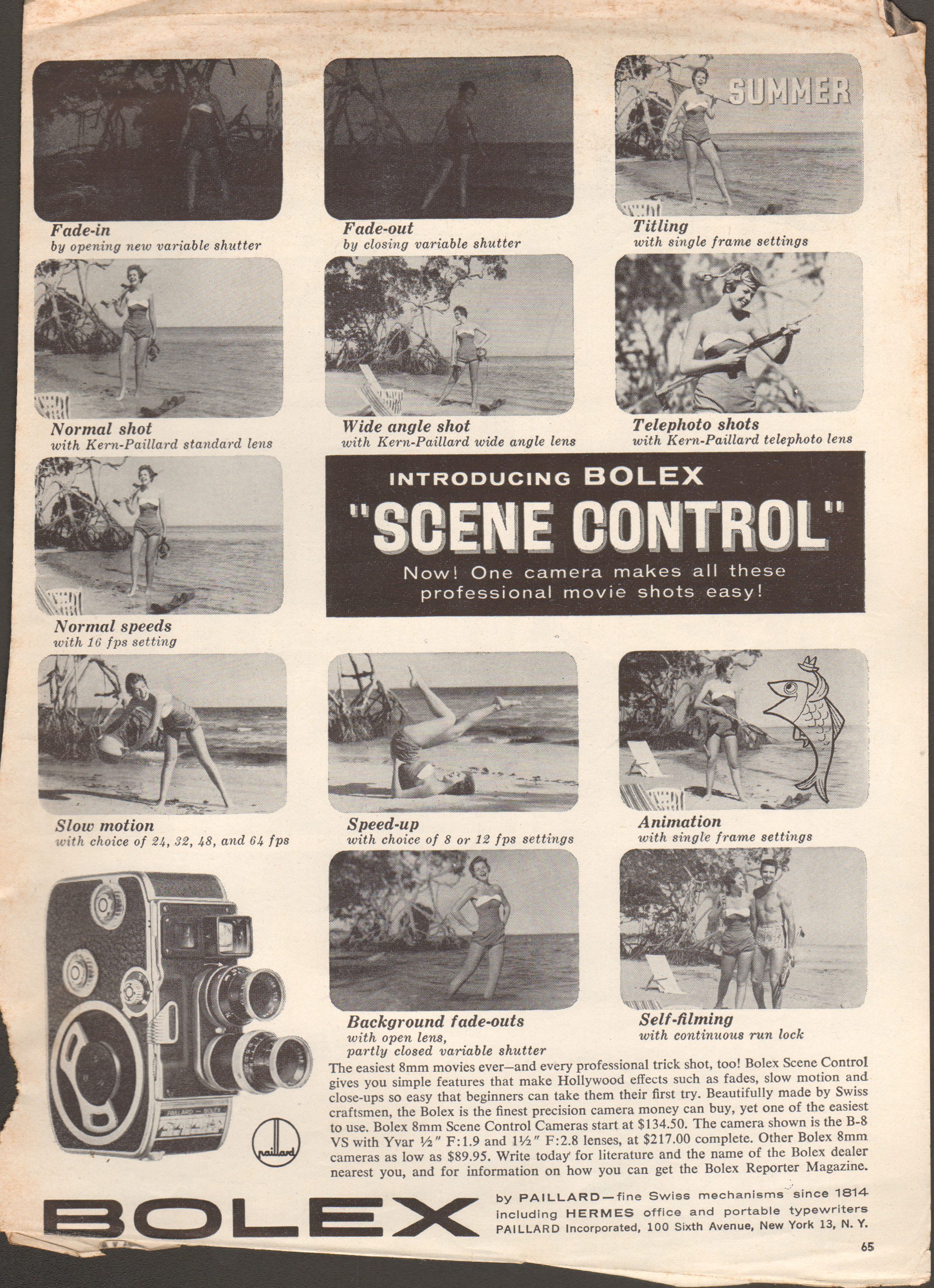 ad for Bolex movie camera