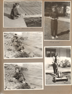 Morse Reservoir - Susan fishing. Rosemary cutting grass 6122