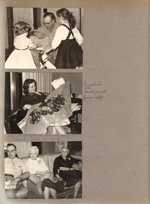 8815 Haverstick - Girstle, Karen and Susan. Rosemary needlepoint for piano bench. Girstle, Helen and ????