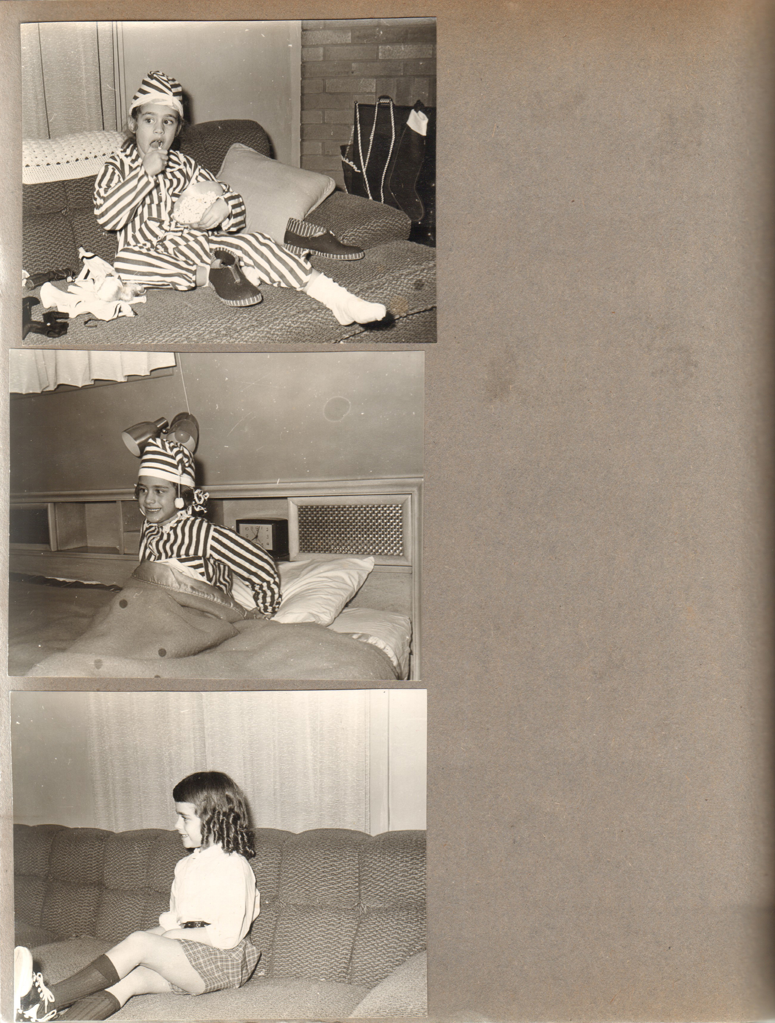 6122 Susan on sofa eating popcorn. Susan in bed
