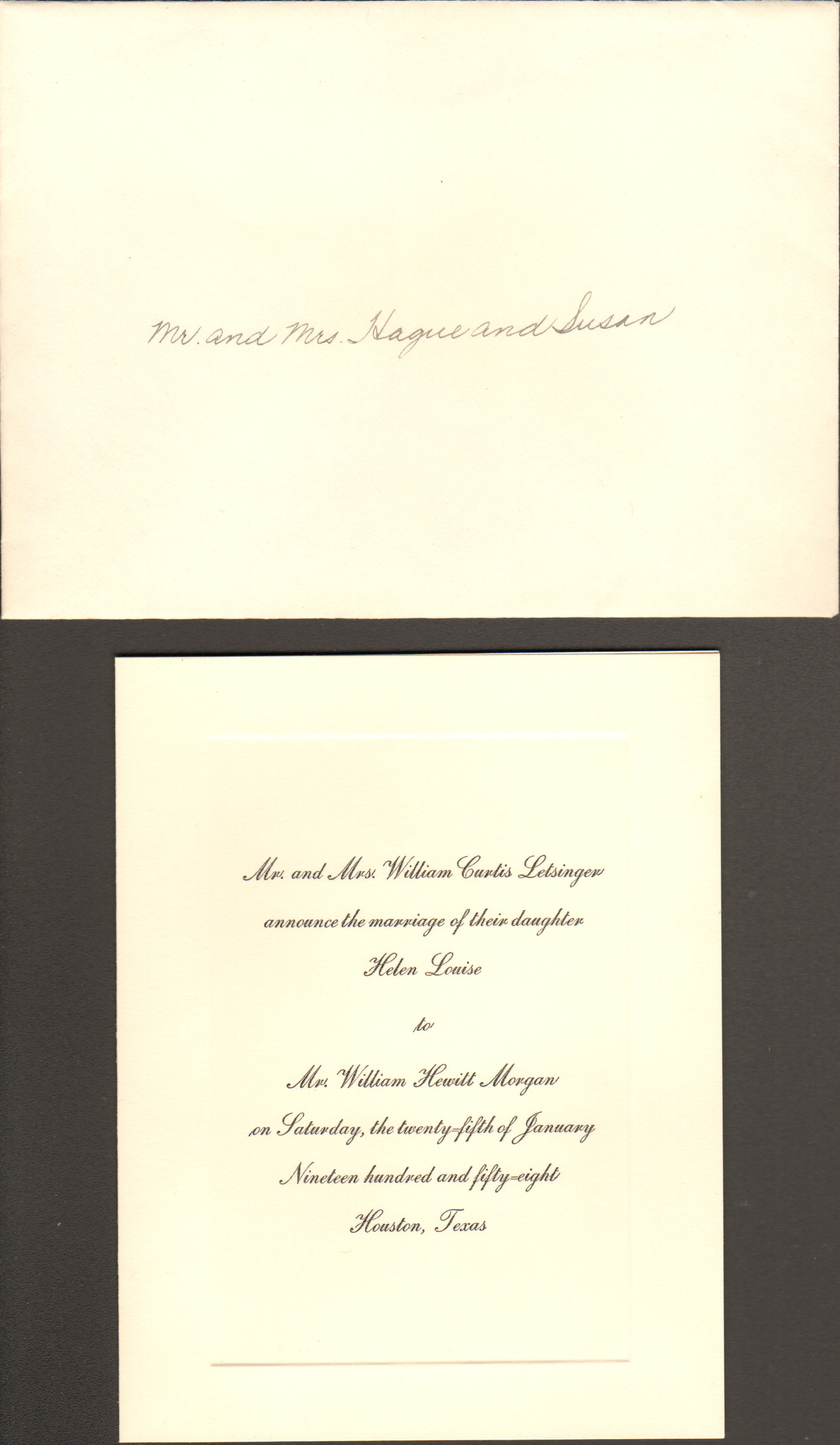 Helen and Bill wedding invitation