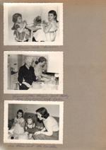 Karen and Susan. Helen Hague and Patty fix ice cream and cake. Susan Karen Rosemary blow out the candles