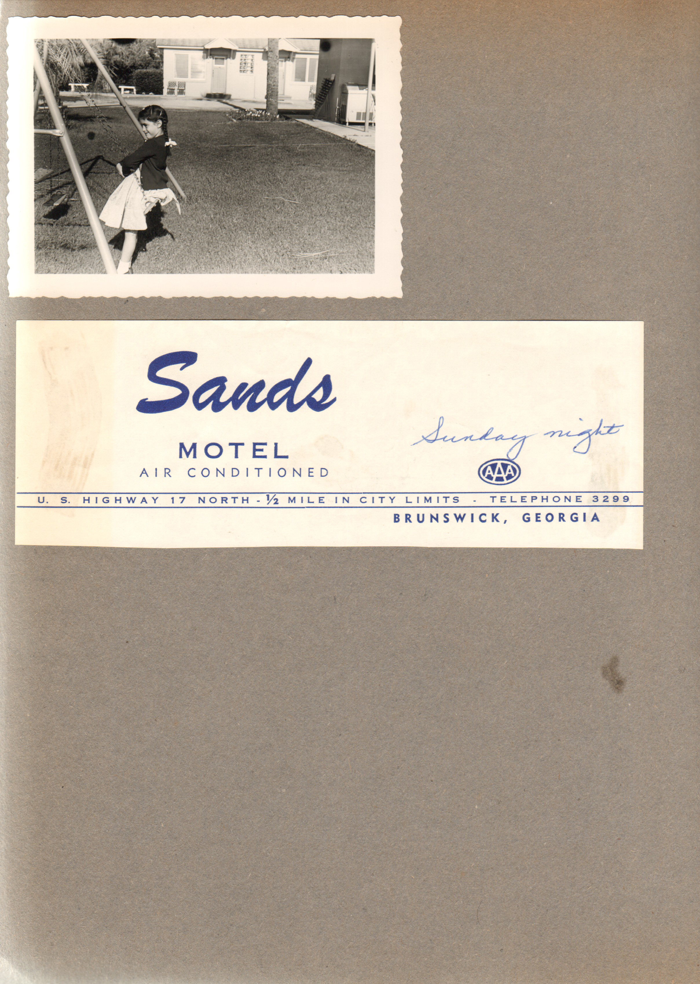 Susan swingset. Sands Motel