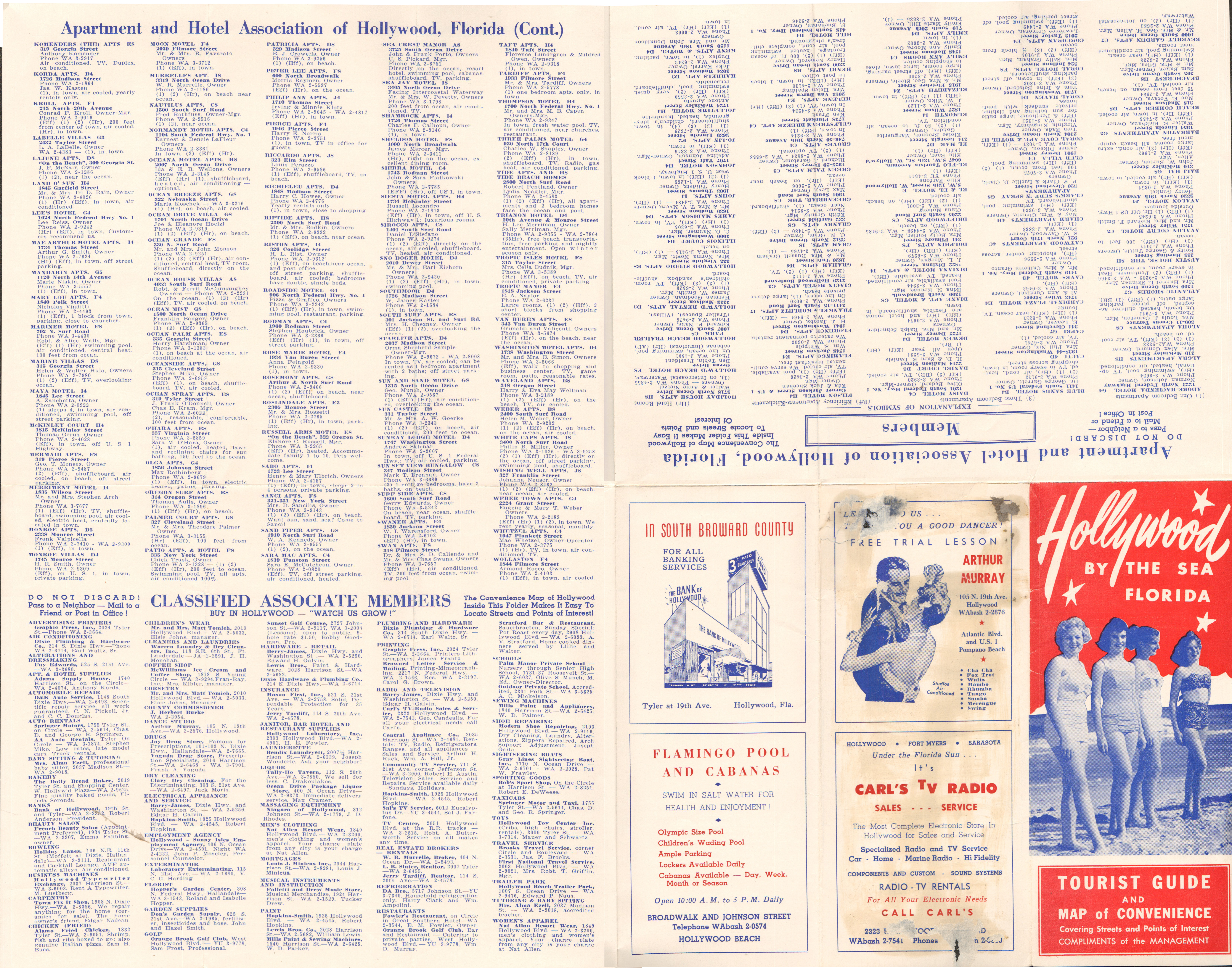 Florida - Hollywood-by-the-Sea tourist guide and map