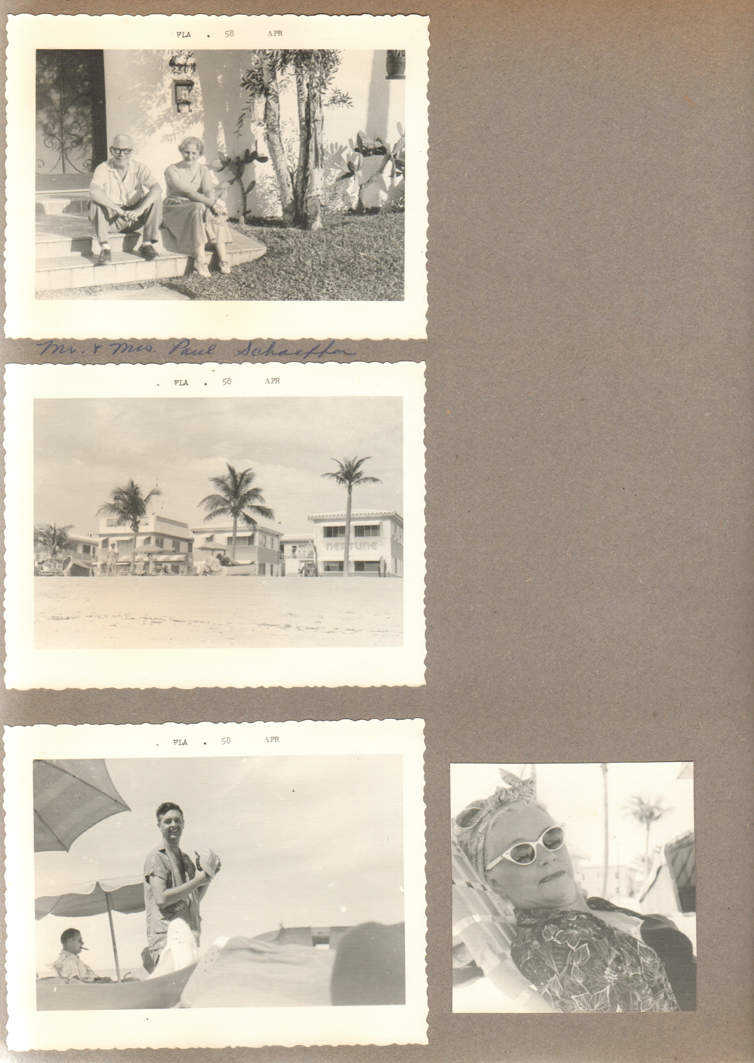 Florida - Hollywood Beach - Neptune. Mr and Mrs Paul Schaffer. John