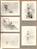 Florida - Hollywood Beach - John. Gene and Walt Piey? Gene helps Paul practice. 