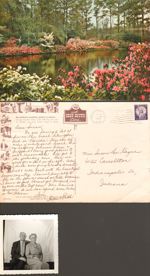 Postcard - Bellingrath Gardens, Mobile, Alabama. Portrait Curt and Vonnie Letsinger
