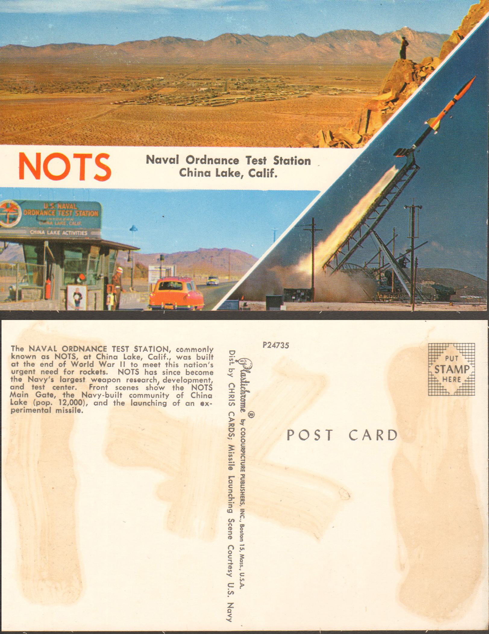 Postcard - Naval Ordnance Test Station - China Lake, CA