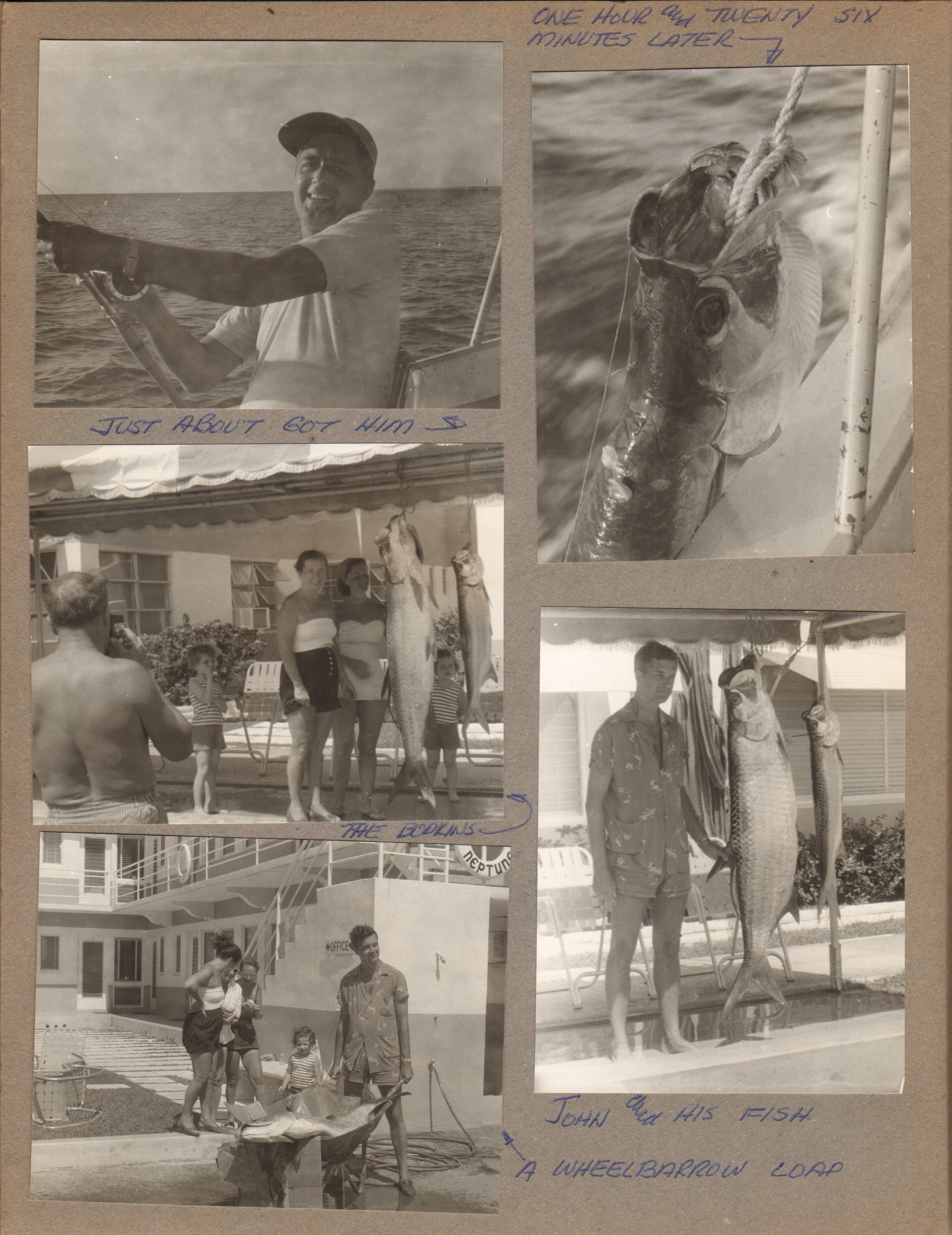 Tarpon fishing John. The Bodkins. John and a wheelbarrow of fish