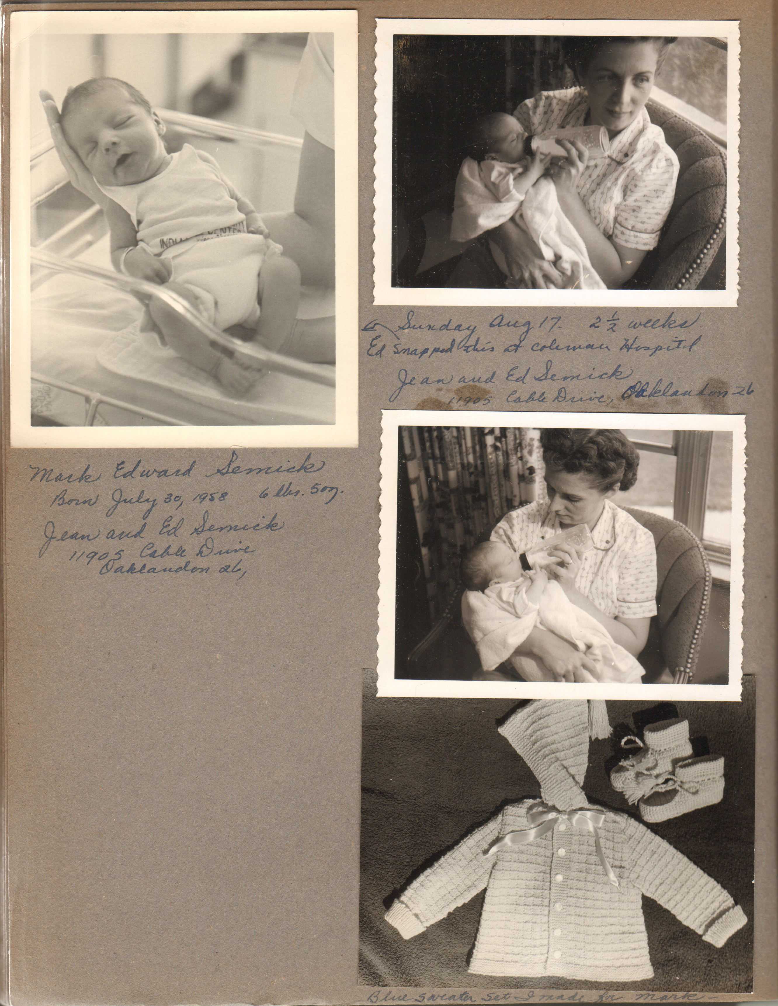 Baby pictures - Mark Edward Semick. Jean