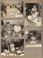 6122 living room - The Harris's, Girstle, Curt, Susan. Vonnie and Susan. The Harris's. Susan blowing out candles,