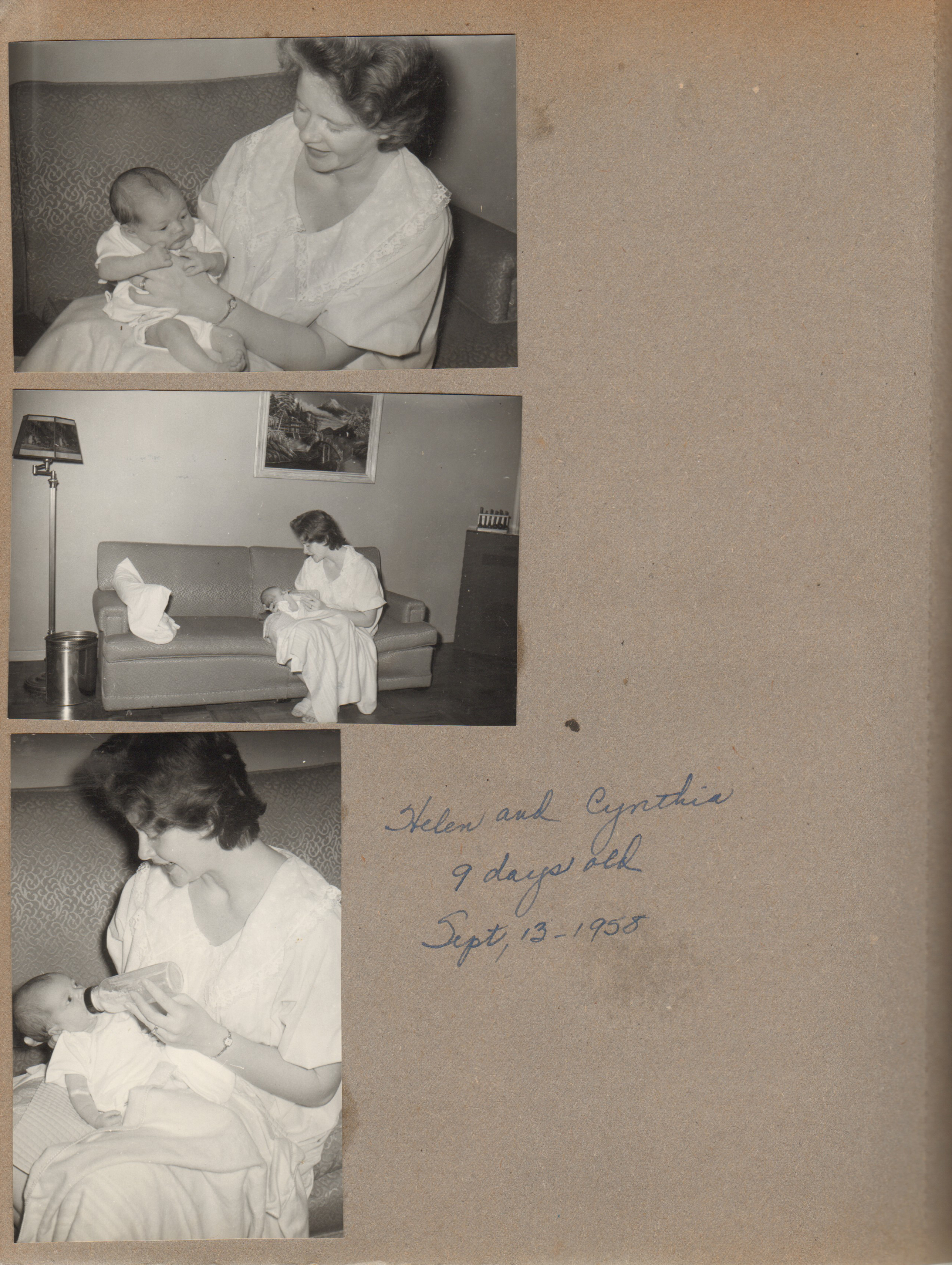 Helen and Cynthia 9 days old