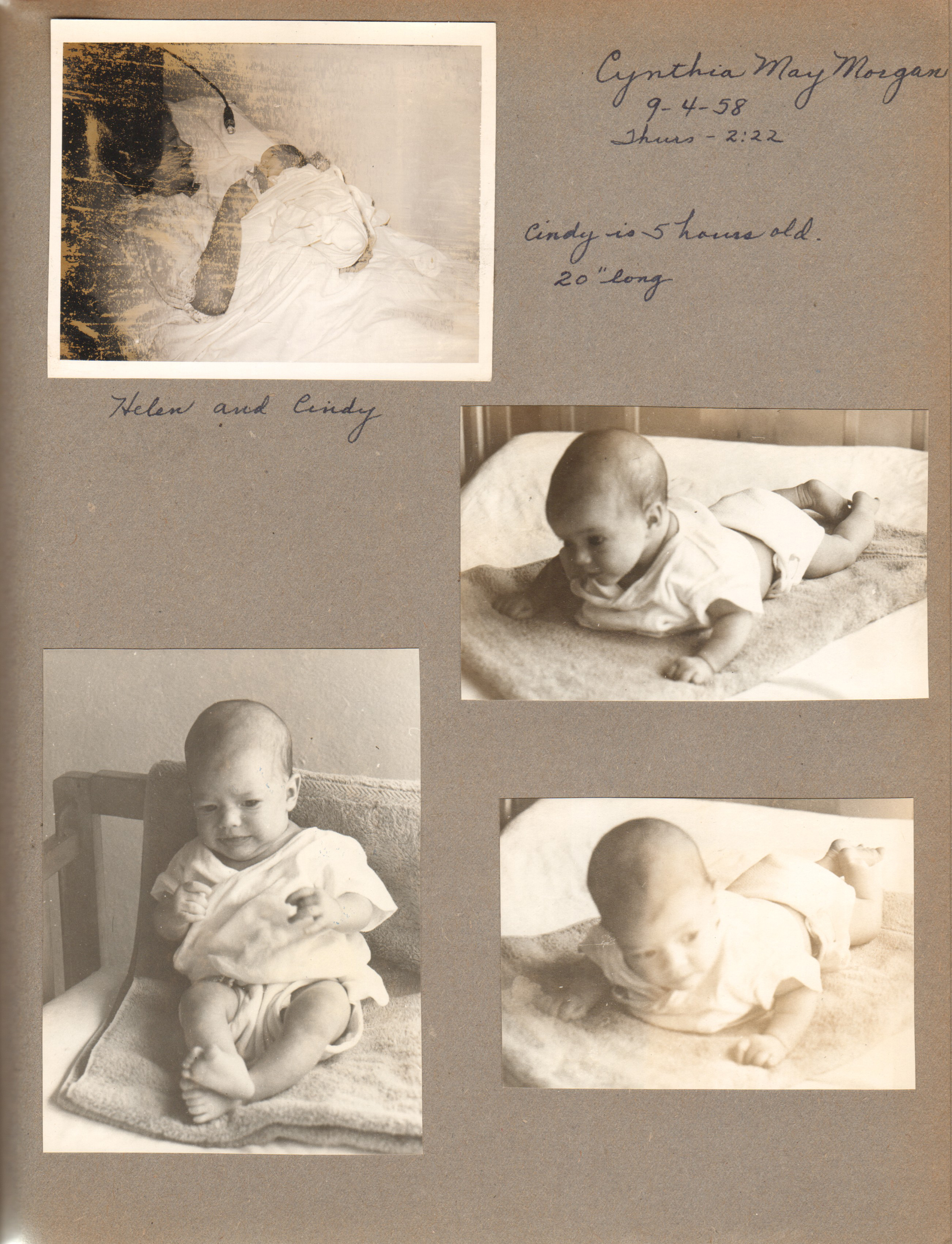 baby pictures of Cynthia May Morgan - Helen and Cindy