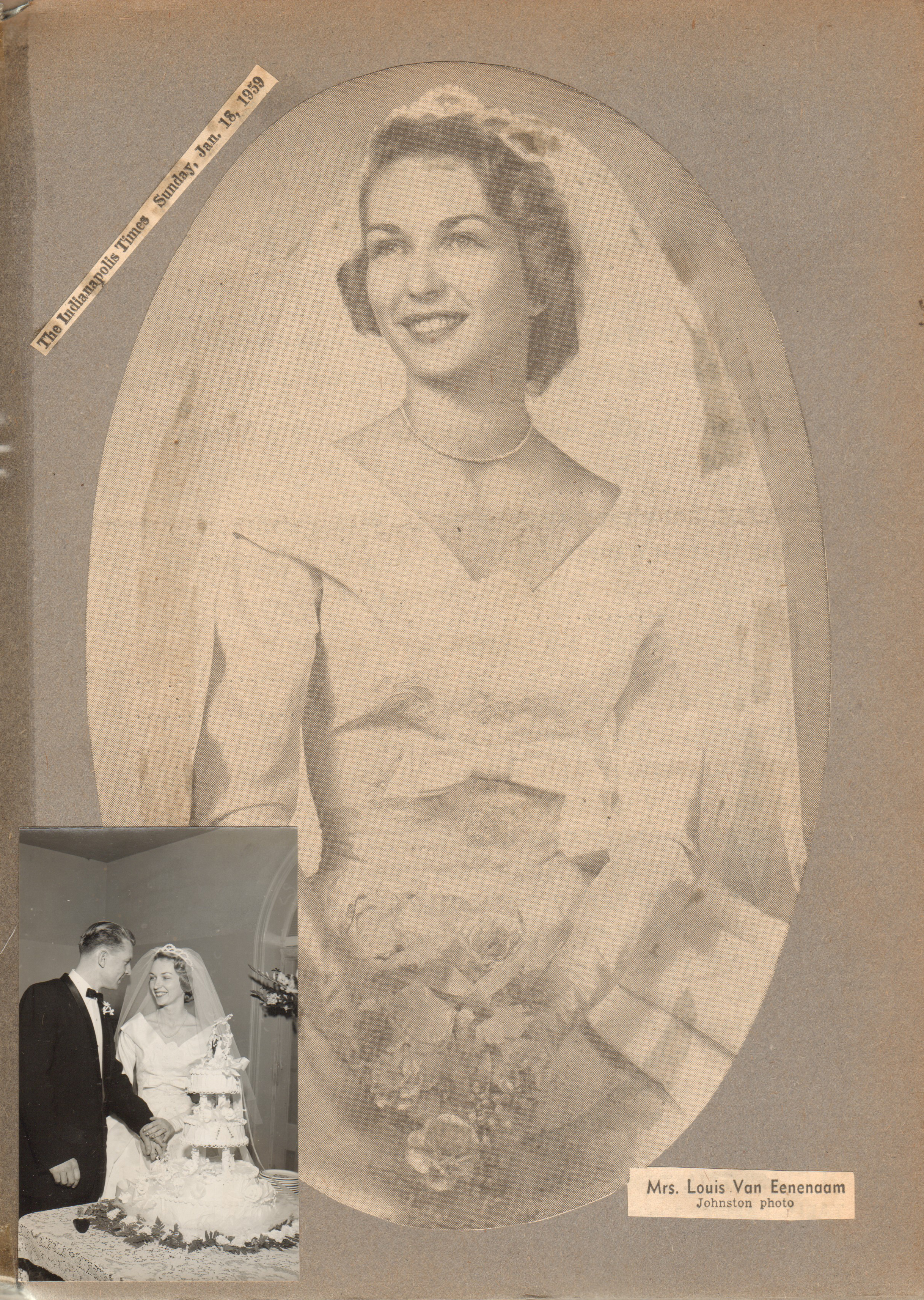 The Jim Letsingers. Susan putting 6122 living room. Avocado plant 6122 living room with goldfish bowl. Bride