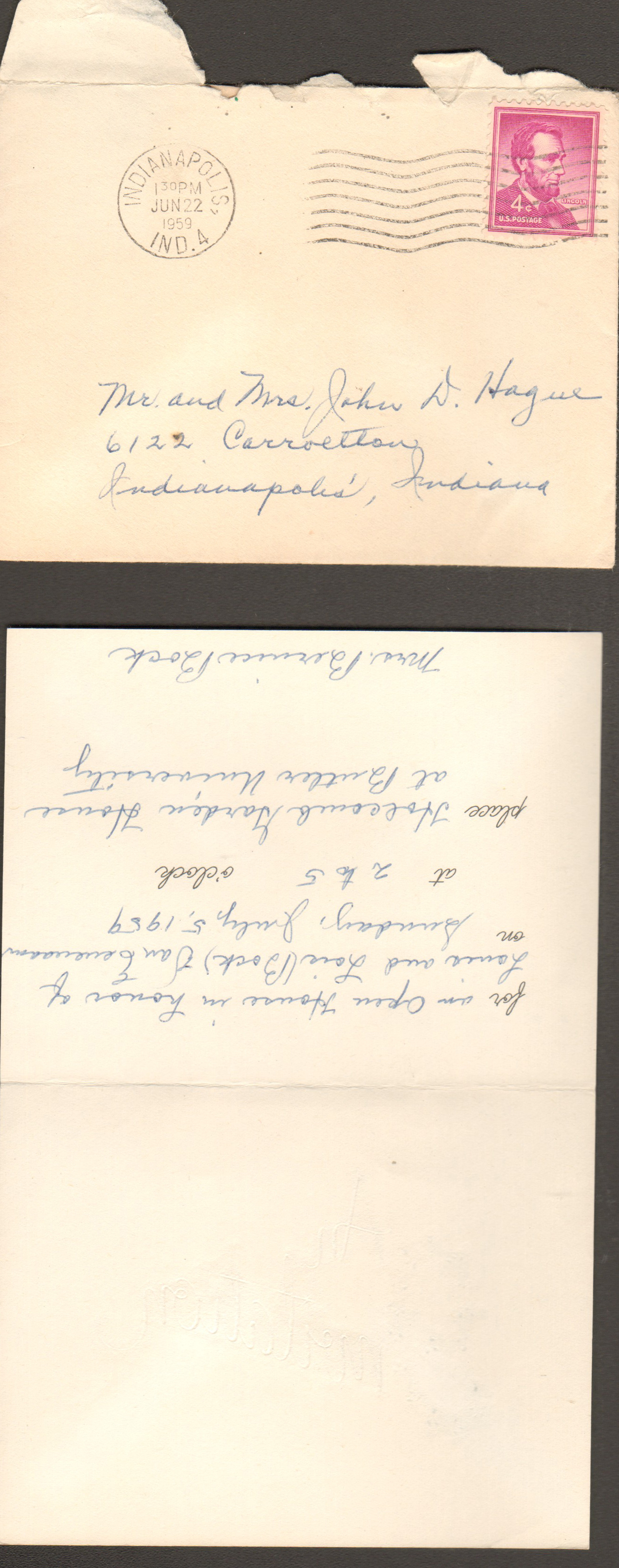 Invitation for Lois Bock open house