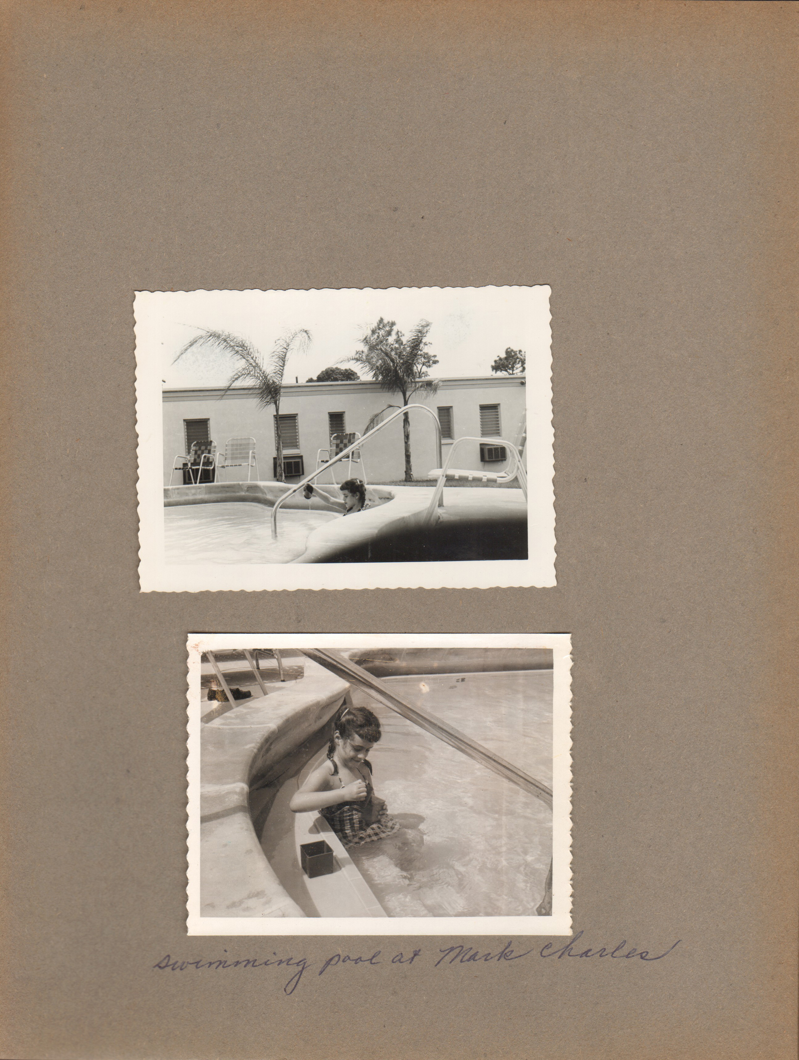 Susan in swimming pool at Mark Charles