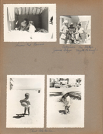 Hollywood Beach Florida - Neptune - Susan and Bonnie in cabana. Jessica Goggin, Betty Lewis, Mrs Stokin, Myrtle McLaughlin. Chris Blakeslee on beach.