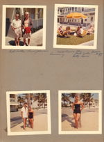 Hollywood Beach Florida - Neptune -  Bill Salter and Louis Johnson. Rosemary, Miss Laura Otis, Ruth Salter, Betty Lewis, Jessica Goggin. John and Rosemary on beach at palm tree
