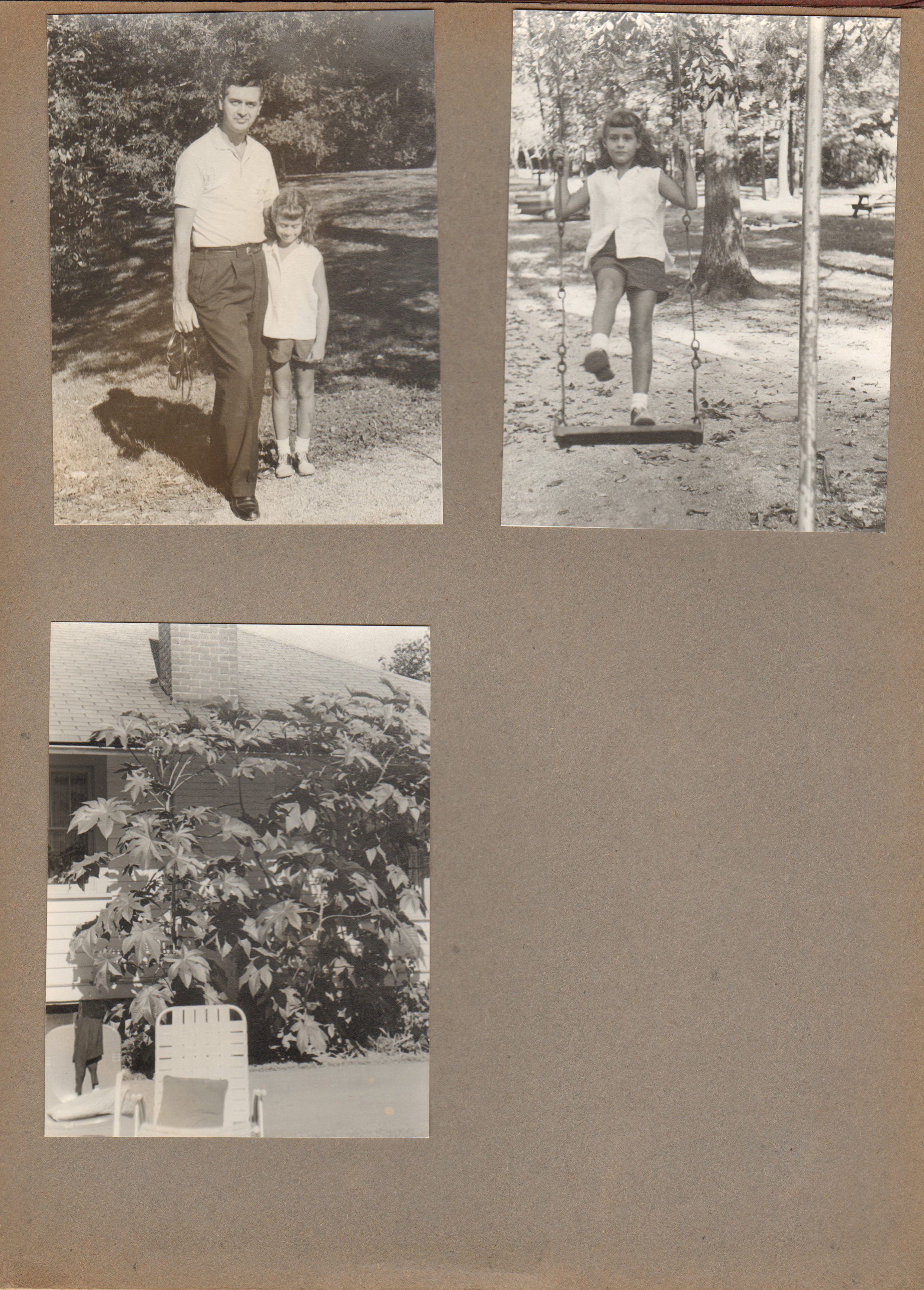 John and Susan. Susan on swing. Huge castor beans at 6122