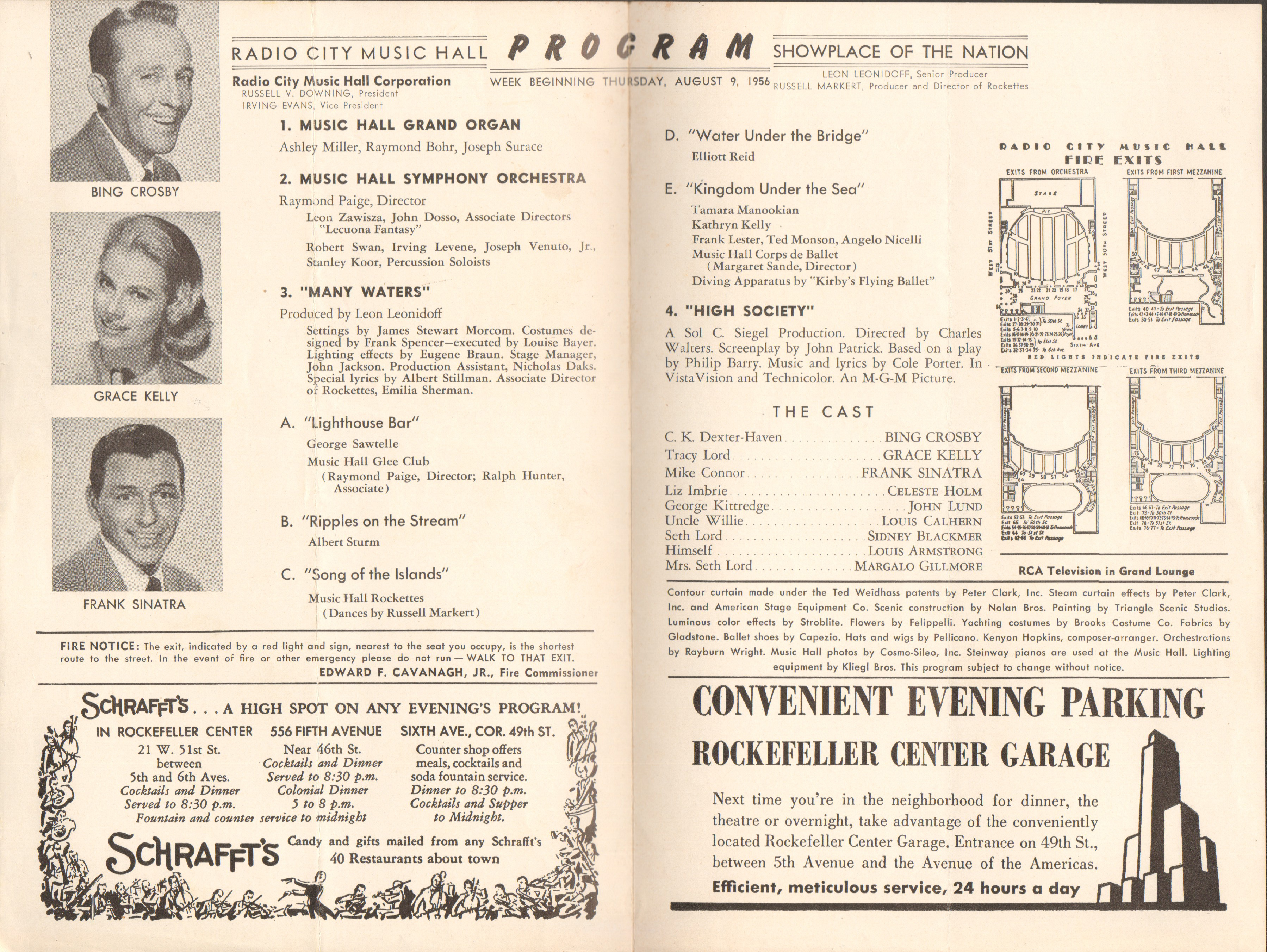 Radio City Music Hall - Showplace - program - Bing Crosby, Grace Kelly, Frank Sinatra - High Society film