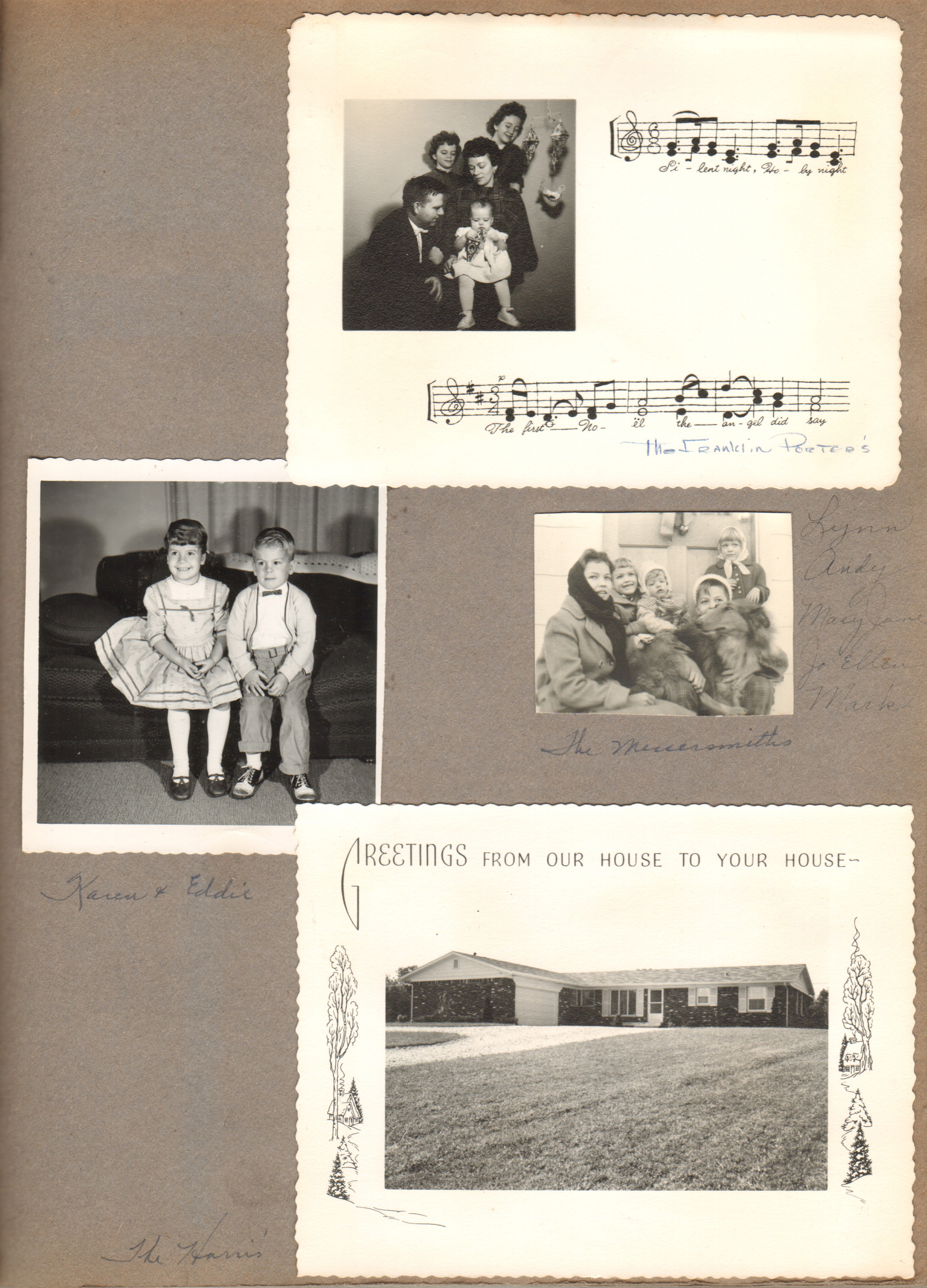 Christmas cards - The Franklin Porters, Karen and Eddie Hague, The Messersmiths, The Harris's