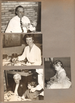 Christmas Dinner - Girstle turkey leg (Funks G Hybrid dress shirt), Patty, Helen and Susan. Karen with package.