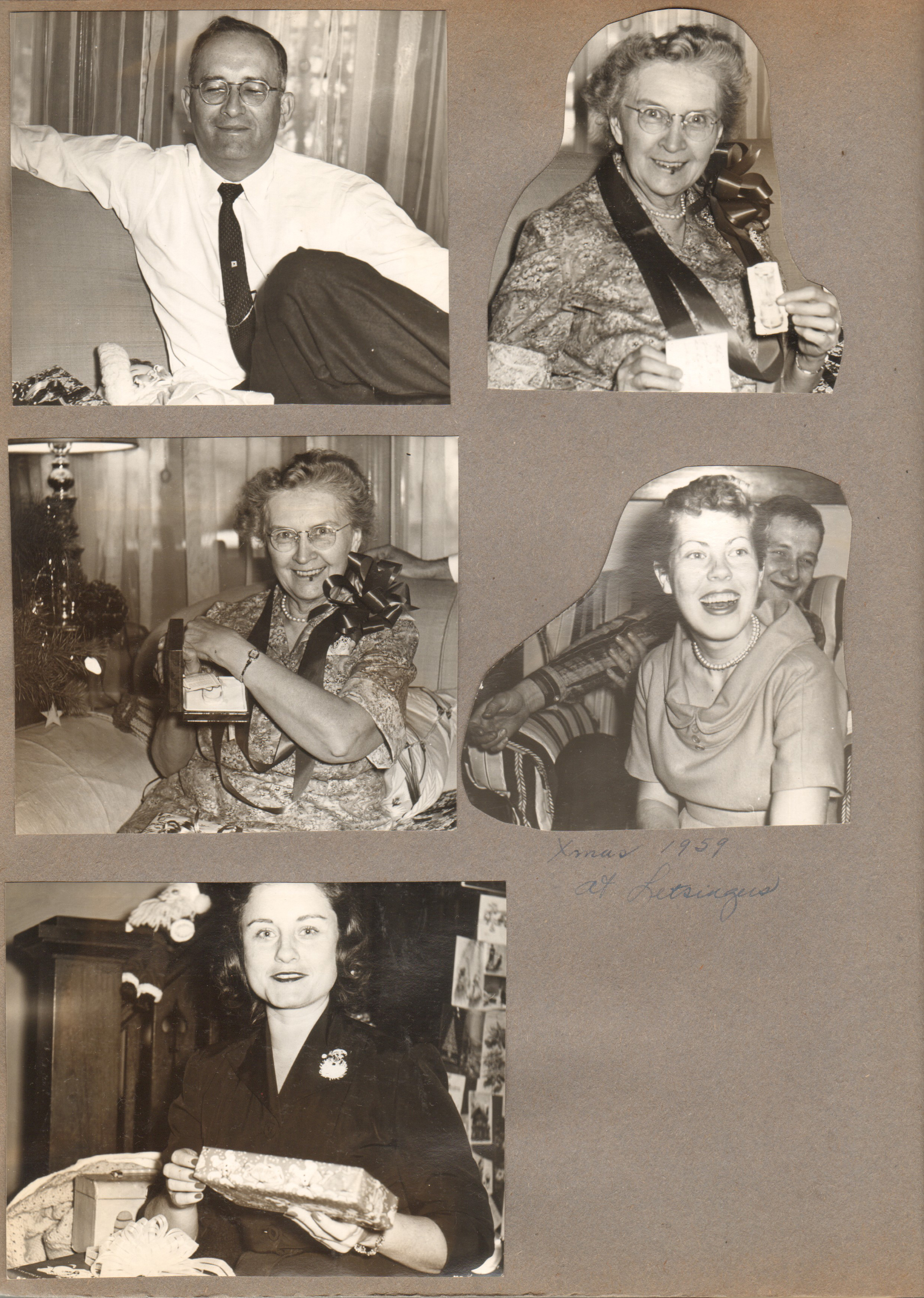 Christmas 1959 at 3945 Capitol - Warren. Vonnie. Betty and Dave. Rosemary.