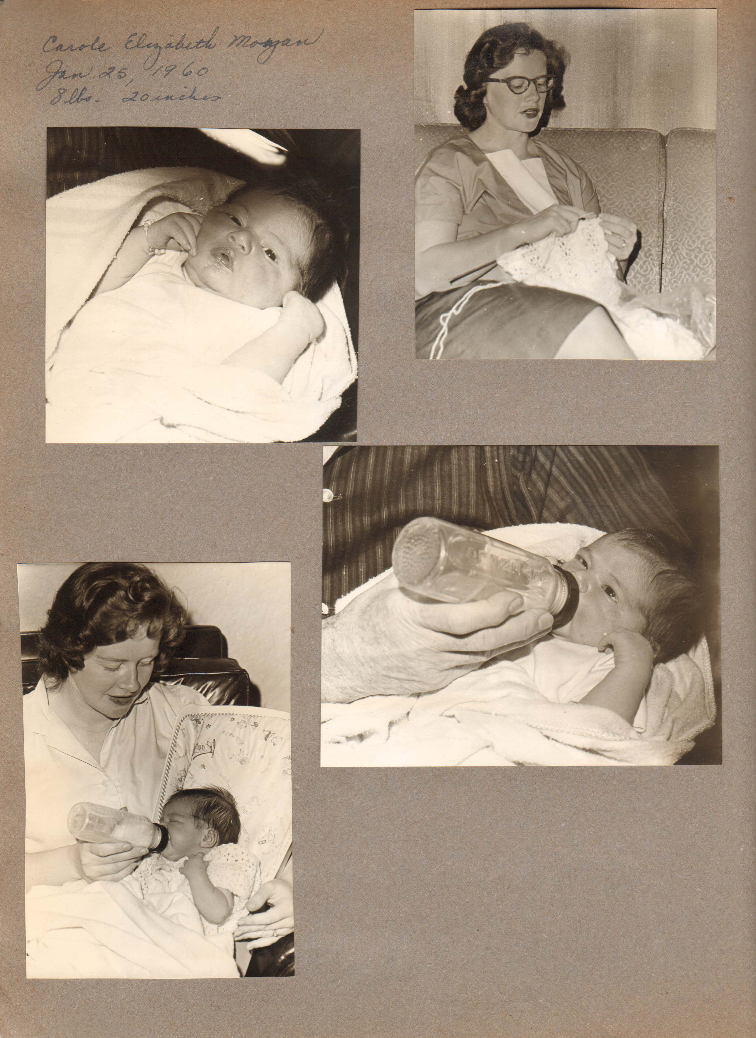 Carole Elizabeth Morgan Jan 26 1960. Baby pictures with Helen