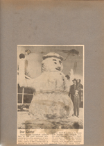 Newspaper clipping giant snowman