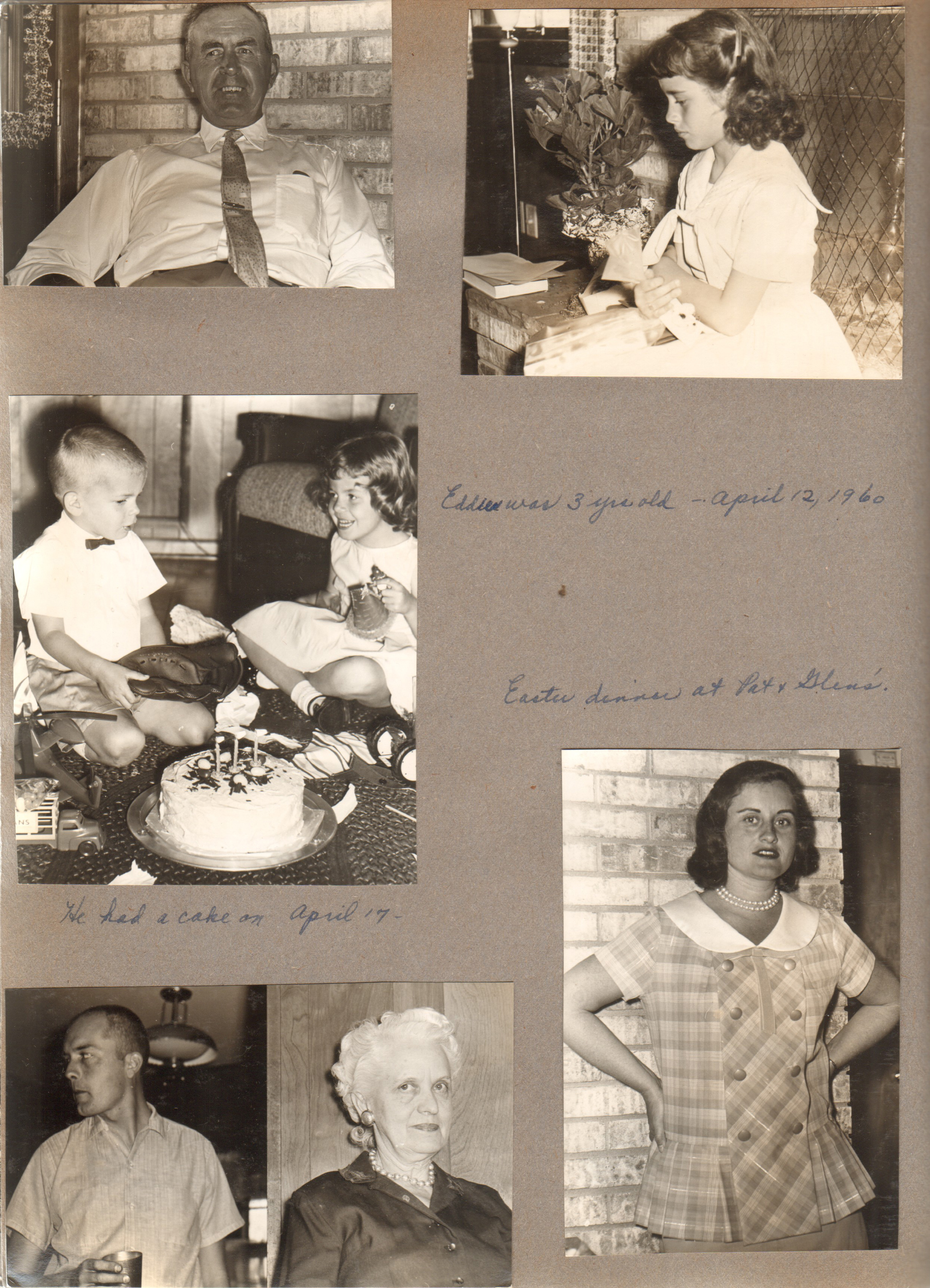 Eddie birthday at Patty and Glen's Compton house - Girstle. Karen. Susan. Glen and Helen. Rosemary