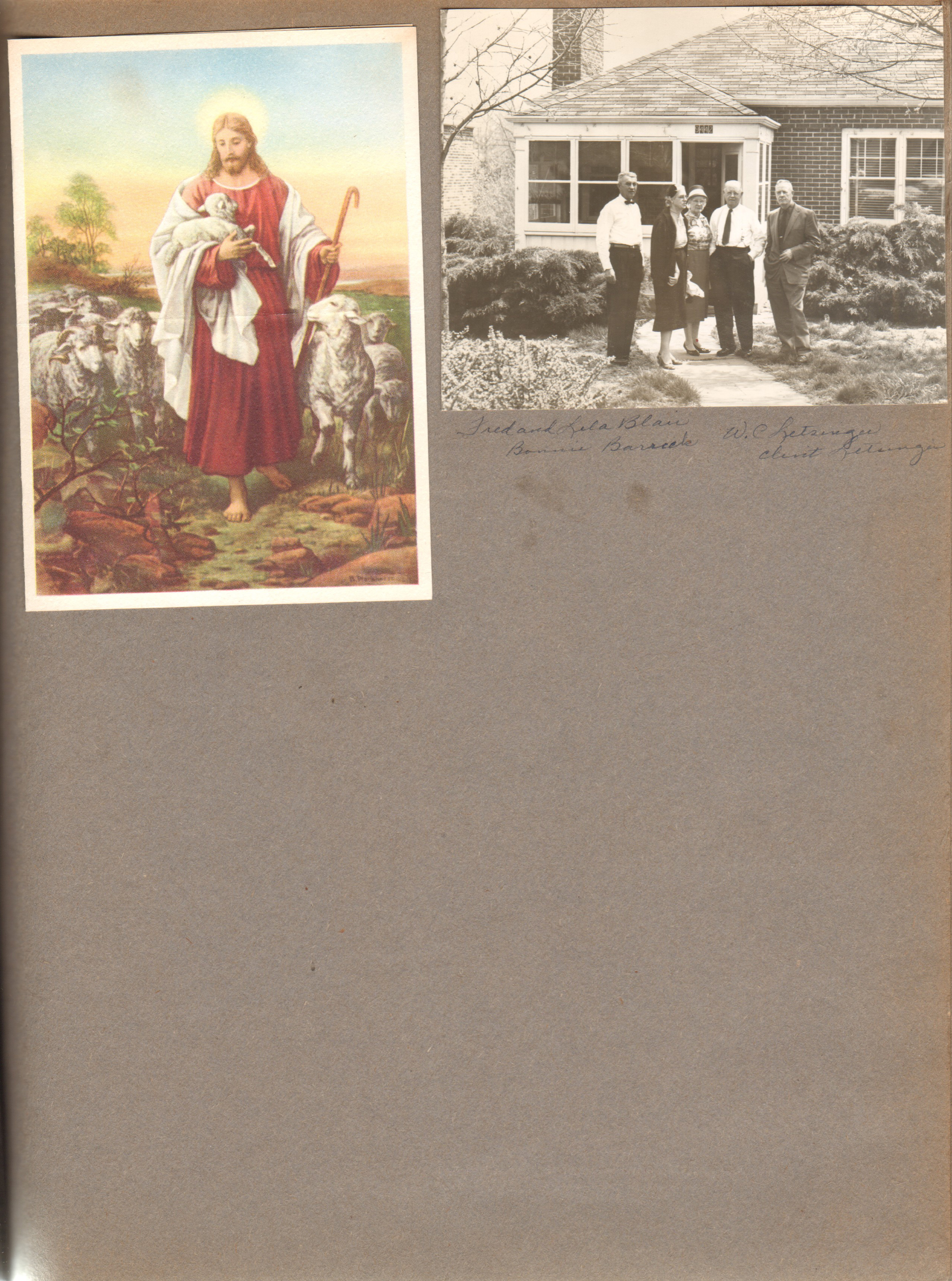 Jesus card. Fred and Lela Blair, Bonnie Barrick, Curt and Clint Letsinger at house (9442)