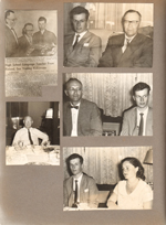 From Helsinki, Finland - Aarne Salminen and son Paavo. Newspaper clipping (misspells Salminen). Warren, Curt, Rosemary. at 3845 N. Capitol Ave house.