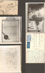 loose items - map of Finland. John D Hague patent 2,939,083.  Postcard from Salminen.