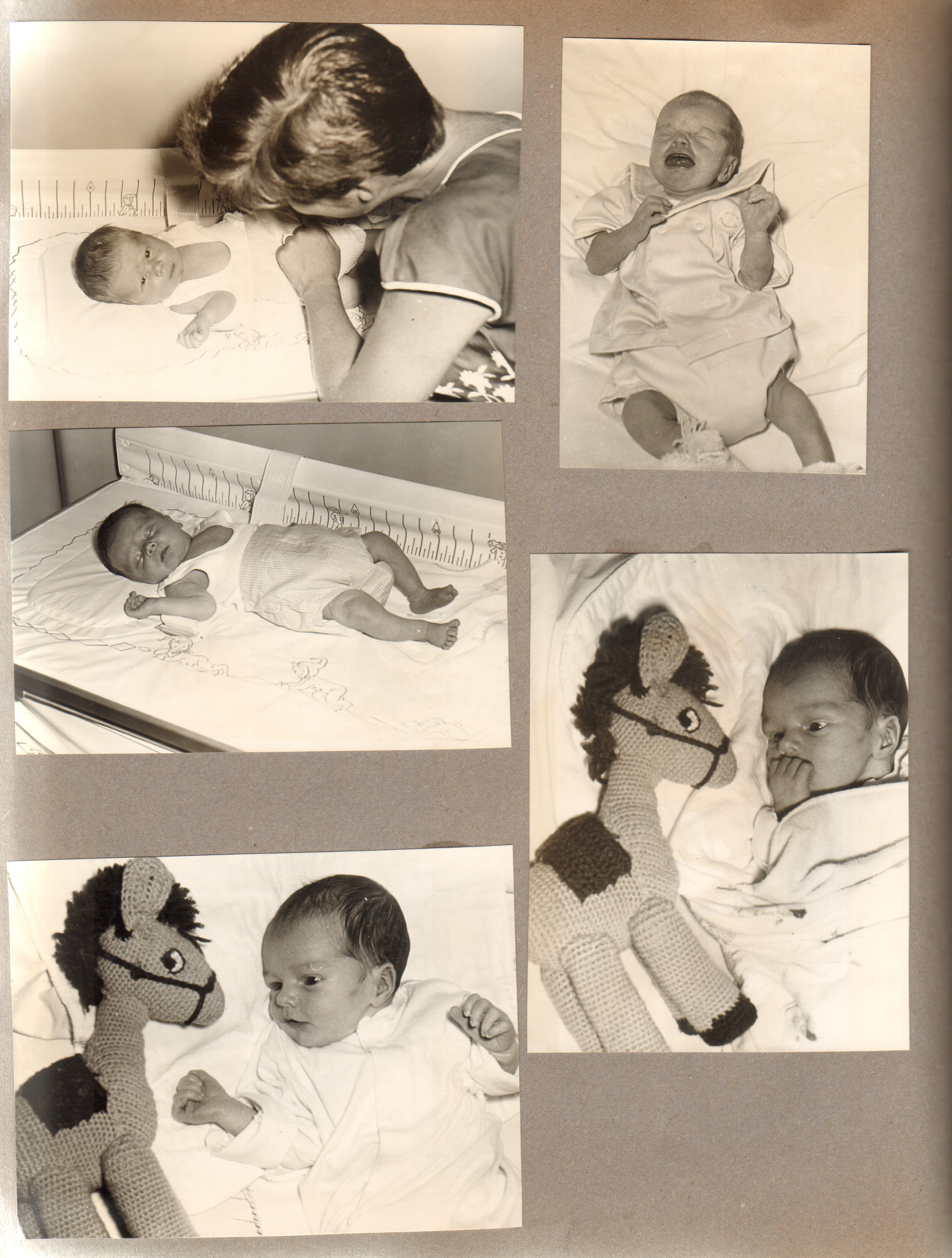 Baby pictures Ronnie - Betty. Alan with horsie.