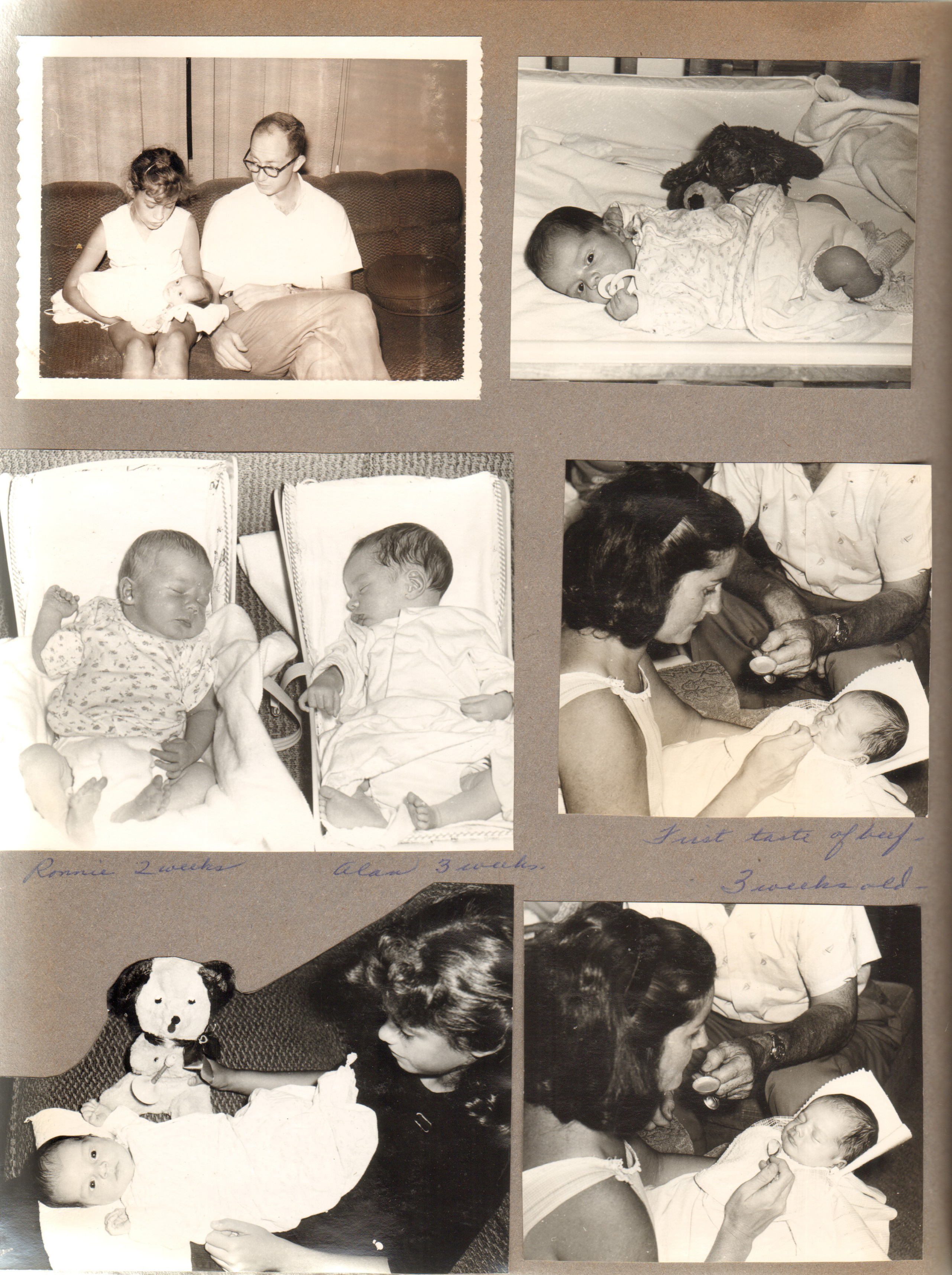 Baby pictures Alan and Ronnie. Susan, Rosemary